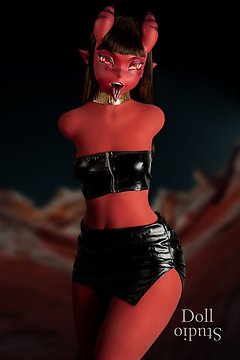 Climax Doll Torso 877 and ›Meru‹ head in 'red' skin color - TPE/silicone hybrid