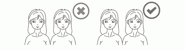 Allowed and unallowed movements of a DS doll's eyes