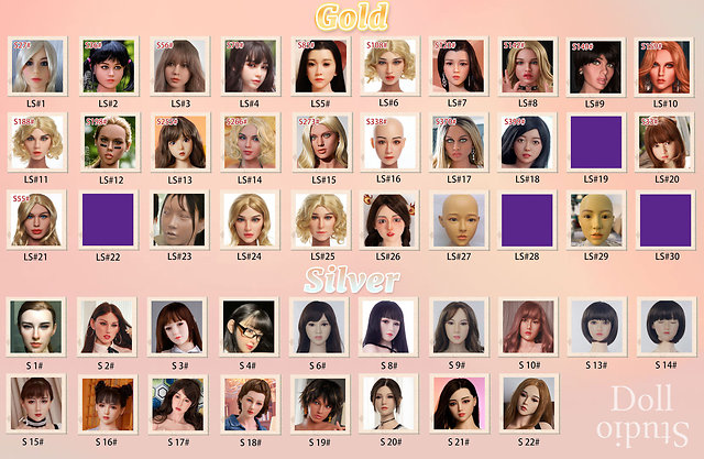 Silicone heads by WM Dolls (as of 05/2022)
